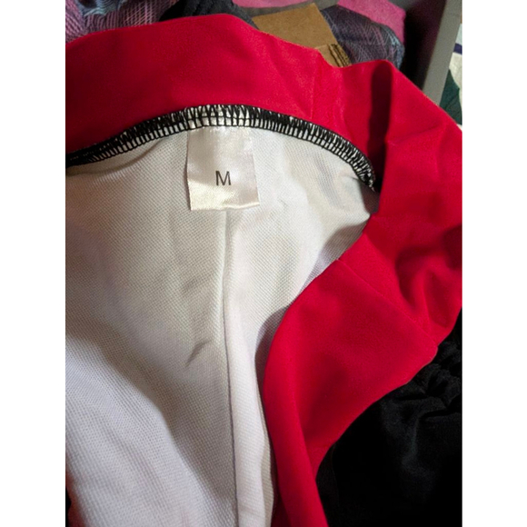 ,Women's Sporty Halter Top Boy Shorts Bikini Swimsuit, M, Black & Red - Picture 5 of 5